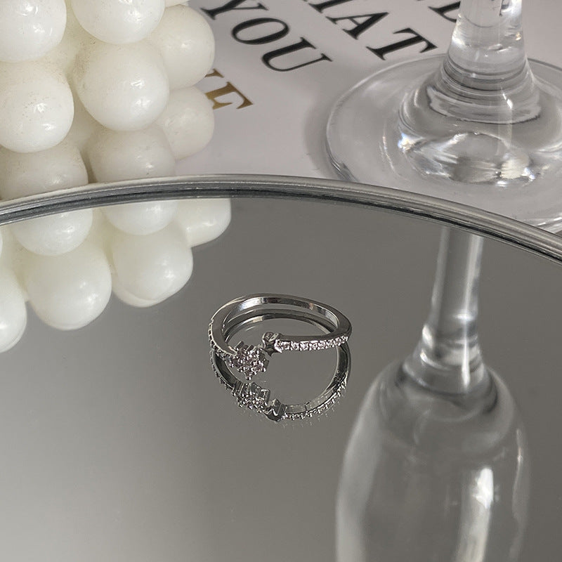 Elegant Zircon Cross Ring for Women