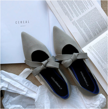 Chic Bow-Adorned Flat Boat Shoes