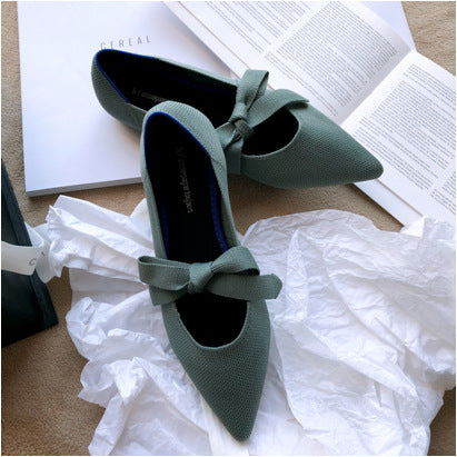 Chic Bow-Adorned Flat Boat Shoes