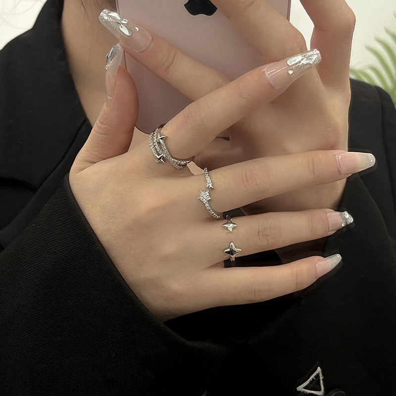 Elegant Zircon Cross Ring for Women