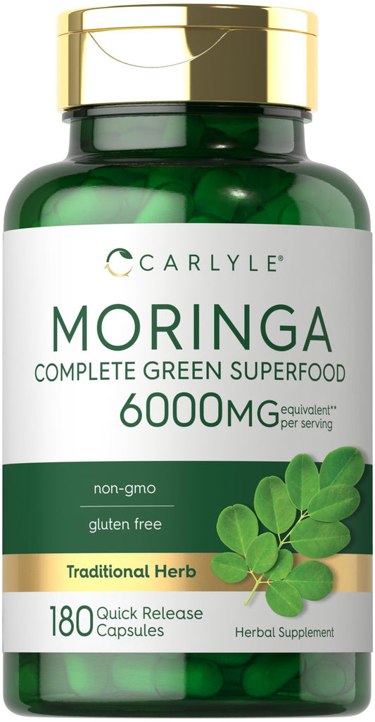 Carlyle Moringa Oleifera 180ct | Pure Superfood Extract Capsules